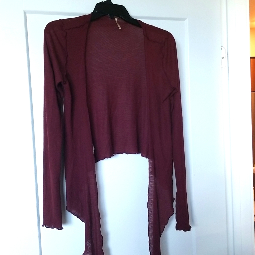 Pete Burgundy Wrap Cardigan Made in USA Size L